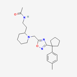 molecular formula C24H34N4O2 B6092760 N-{2-[1-({3-[1-(4-methylphenyl)cyclopentyl]-1,2,4-oxadiazol-5-yl}methyl)-2-piperidinyl]ethyl}acetamide 