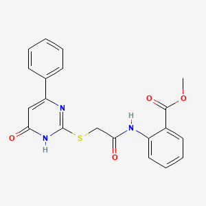 molecular formula C20H17N3O4S B6092763 METHYL 2-({2-[(6-OXO-4-PHENYL-1,6-DIHYDRO-2-PYRIMIDINYL)SULFANYL]ACETYL}AMINO)BENZOATE 