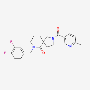 molecular formula C22H23F2N3O2 B6092817 7-[(3,4-difluorophenyl)methyl]-2-(6-methylpyridine-3-carbonyl)-2,7-diazaspiro[4.5]decan-6-one 