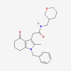 molecular formula C24H30N2O3 B6092990 2-(1-benzyl-2-methyl-4-oxo-4,5,6,7-tetrahydro-1H-indol-3-yl)-N-(tetrahydro-2H-pyran-3-ylmethyl)acetamide 