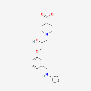 molecular formula C21H32N2O4 B6093023 methyl 1-(3-{3-[(cyclobutylamino)methyl]phenoxy}-2-hydroxypropyl)-4-piperidinecarboxylate 