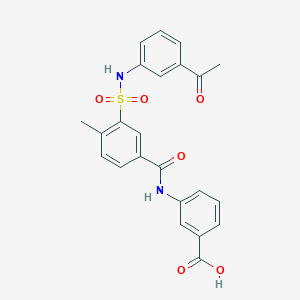 molecular formula C23H20N2O6S B6093035 3-[[3-[(3-Acetylphenyl)sulfamoyl]-4-methylbenzoyl]amino]benzoic acid 