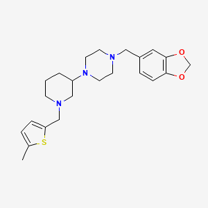 molecular formula C23H31N3O2S B6093036 1-(1,3-benzodioxol-5-ylmethyl)-4-{1-[(5-methyl-2-thienyl)methyl]-3-piperidinyl}piperazine 