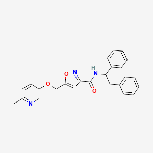 molecular formula C25H23N3O3 B6093086 N-(1,2-diphenylethyl)-5-{[(6-methyl-3-pyridinyl)oxy]methyl}-3-isoxazolecarboxamide 