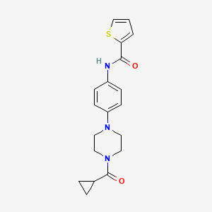 molecular formula C19H21N3O2S B6093132 N-{4-[4-(cyclopropylcarbonyl)piperazin-1-yl]phenyl}thiophene-2-carboxamide 