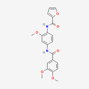 molecular formula C21H20N2O6 B6093160 N-{4-[(3,4-dimethoxybenzoyl)amino]-2-methoxyphenyl}-2-furamide 