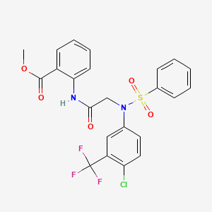 molecular formula C23H18ClF3N2O5S B6093174 methyl 2-{[N-[4-chloro-3-(trifluoromethyl)phenyl]-N-(phenylsulfonyl)glycyl]amino}benzoate 