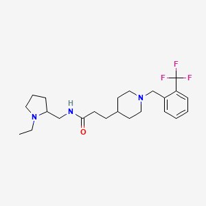 molecular formula C23H34F3N3O B6093187 N-[(1-ethyl-2-pyrrolidinyl)methyl]-3-{1-[2-(trifluoromethyl)benzyl]-4-piperidinyl}propanamide 
