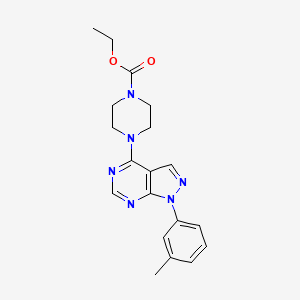 molecular formula C19H22N6O2 B6093207 ethyl 4-[1-(3-methylphenyl)-1H-pyrazolo[3,4-d]pyrimidin-4-yl]piperazine-1-carboxylate 