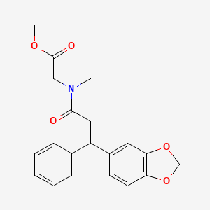 molecular formula C20H21NO5 B6093273 methyl N-[3-(1,3-benzodioxol-5-yl)-3-phenylpropanoyl]-N-methylglycinate 