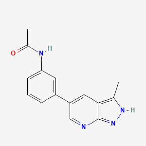 molecular formula C15H14N4O B609328 N-(3-(3-methyl-1H-pyrazolo[3,4-b]pyridin-5-yl)phenyl)acetamide CAS No. 1401731-54-1