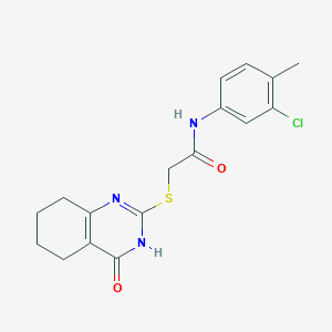 molecular formula C17H18ClN3O2S B6093297 N-(3-chloro-4-methylphenyl)-2-[(4-oxo-3,4,5,6,7,8-hexahydro-2-quinazolinyl)thio]acetamide 