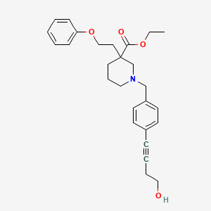molecular formula C27H33NO4 B6093302 ethyl 1-[4-(4-hydroxy-1-butyn-1-yl)benzyl]-3-(2-phenoxyethyl)-3-piperidinecarboxylate 