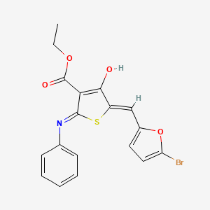 molecular formula C18H14BrNO4S B6093340 ethyl (5Z)-5-[(5-bromofuran-2-yl)methylidene]-4-oxo-2-(phenylamino)-4,5-dihydrothiophene-3-carboxylate 