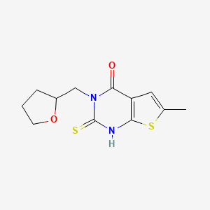 molecular formula C12H14N2O2S2 B6093400 2-mercapto-6-methyl-3-(tetrahydro-2-furanylmethyl)thieno[2,3-d]pyrimidin-4(3H)-one 