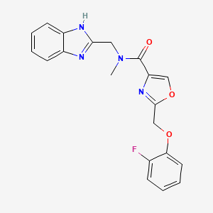 molecular formula C20H17FN4O3 B6093503 N-(1H-benzimidazol-2-ylmethyl)-2-[(2-fluorophenoxy)methyl]-N-methyl-1,3-oxazole-4-carboxamide 