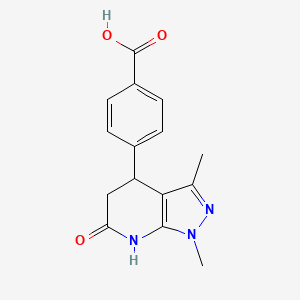 molecular formula C15H15N3O3 B6093517 4-(1,3-dimethyl-6-oxo-4,5,6,7-tetrahydro-1H-pyrazolo[3,4-b]pyridin-4-yl)benzoic acid 