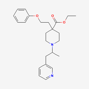 molecular formula C24H32N2O3 B6093561 ethyl 1-[1-methyl-2-(3-pyridinyl)ethyl]-4-(2-phenoxyethyl)-4-piperidinecarboxylate 
