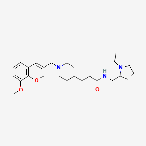 molecular formula C26H39N3O3 B6093645 N-[(1-ethylpyrrolidin-2-yl)methyl]-3-[1-[(8-methoxy-2H-chromen-3-yl)methyl]piperidin-4-yl]propanamide 