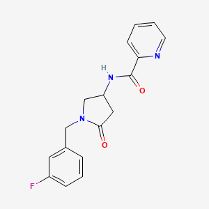 molecular formula C17H16FN3O2 B6093661 N-[1-(3-fluorobenzyl)-5-oxo-3-pyrrolidinyl]-2-pyridinecarboxamide 