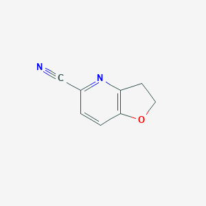 molecular formula C8H6N2O B060937 2,3-Dihydrofuro[3,2-b]pyridine-5-carbonitrile CAS No. 193605-61-7