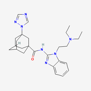 molecular formula C26H35N7O B6093703 N-{1-[2-(diethylamino)ethyl]-1H-benzimidazol-2-yl}-3-(1H-1,2,4-triazol-1-yl)-1-adamantanecarboxamide 