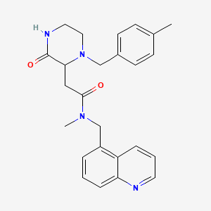 molecular formula C25H28N4O2 B6093711 N-methyl-2-[1-(4-methylbenzyl)-3-oxo-2-piperazinyl]-N-(5-quinolinylmethyl)acetamide 