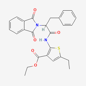 molecular formula C26H24N2O5S B6093752 ethyl 2-{[2-(1,3-dioxo-1,3-dihydro-2H-isoindol-2-yl)-3-phenylpropanoyl]amino}-5-ethyl-3-thiophenecarboxylate 