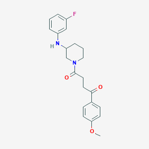 molecular formula C22H25FN2O3 B6093771 4-{3-[(3-fluorophenyl)amino]-1-piperidinyl}-1-(4-methoxyphenyl)-4-oxo-1-butanone 