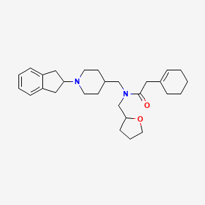 molecular formula C28H40N2O2 B6093881 2-(1-cyclohexen-1-yl)-N-{[1-(2,3-dihydro-1H-inden-2-yl)-4-piperidinyl]methyl}-N-(tetrahydro-2-furanylmethyl)acetamide 