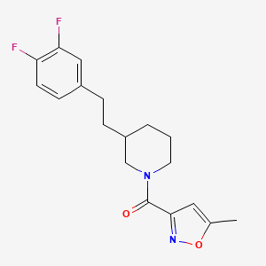 molecular formula C18H20F2N2O2 B6093921 3-[2-(3,4-difluorophenyl)ethyl]-1-[(5-methyl-3-isoxazolyl)carbonyl]piperidine 