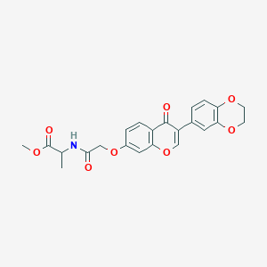 molecular formula C23H21NO8 B6093926 Methyl 2-[[2-[3-(2,3-dihydro-1,4-benzodioxin-6-yl)-4-oxochromen-7-yl]oxyacetyl]amino]propanoate 