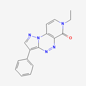 molecular formula C16H13N5O B6094023 11-Ethyl-5-phenyl-2,3,7,8,11-pentazatricyclo[7.4.0.02,6]trideca-1(9),3,5,7,12-pentaen-10-one 