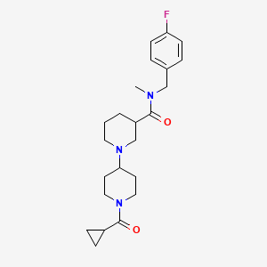 molecular formula C23H32FN3O2 B6094052 1'-(cyclopropylcarbonyl)-N-(4-fluorobenzyl)-N-methyl-1,4'-bipiperidine-3-carboxamide 