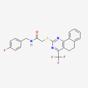 molecular formula C22H17F4N3OS B6094085 N-(4-fluorobenzyl)-2-{[4-(trifluoromethyl)-5,6-dihydrobenzo[h]quinazolin-2-yl]thio}acetamide 