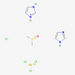 molecular formula C8H15Cl4N4ORuS B609409 Nami-A CAS No. 201653-76-1