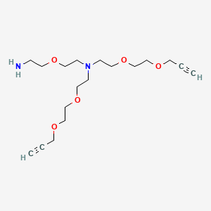 molecular formula C18H32N2O5 B609412 N-(Amino-peg1)-n-bis(peg2-propargyl) 