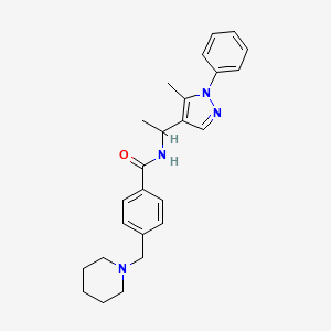 molecular formula C25H30N4O B6094200 N-[1-(5-methyl-1-phenyl-1H-pyrazol-4-yl)ethyl]-4-(1-piperidinylmethyl)benzamide 