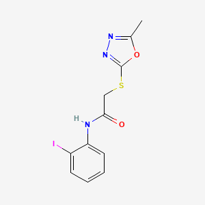 molecular formula C11H10IN3O2S B6094244 N-(2-iodophenyl)-2-[(5-methyl-1,3,4-oxadiazol-2-yl)sulfanyl]acetamide 