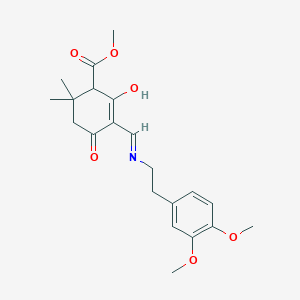 molecular formula C21H27NO6 B6094258 methyl 5-({[2-(3,4-dimethoxyphenyl)ethyl]amino}methylene)-2,2-dimethyl-4,6-dioxocyclohexanecarboxylate 