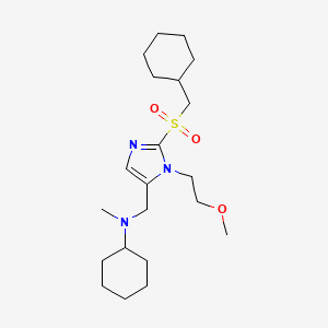 molecular formula C21H37N3O3S B6094440 N-[[2-(cyclohexylmethylsulfonyl)-3-(2-methoxyethyl)imidazol-4-yl]methyl]-N-methylcyclohexanamine 