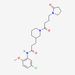 molecular formula C23H32ClN3O4 B6094471 N-(5-chloro-2-methoxyphenyl)-3-{1-[4-(2-oxo-1-pyrrolidinyl)butanoyl]-3-piperidinyl}propanamide 