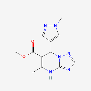molecular formula C12H14N6O2 B6094575 methyl 5-methyl-7-(1-methyl-1H-pyrazol-4-yl)-4,7-dihydro-[1,2,4]triazolo[1,5-a]pyrimidine-6-carboxylate 
