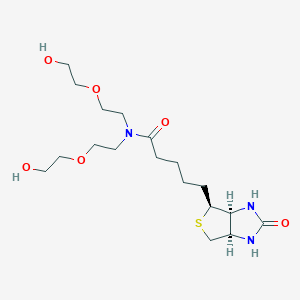 molecular formula C18H33N3O6S B609464 N-(Biotin)-N-bis(PEG1-alcohol) 