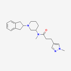 molecular formula C22H30N4O B6094648 N-[1-(2,3-dihydro-1H-inden-2-yl)piperidin-3-yl]-N-methyl-3-(1-methylpyrazol-4-yl)propanamide 