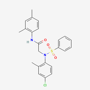 molecular formula C23H23ClN2O3S B6094715 N~2~-(4-chloro-2-methylphenyl)-N~1~-(2,4-dimethylphenyl)-N~2~-(phenylsulfonyl)glycinamide 