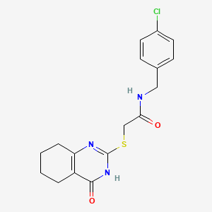 molecular formula C17H18ClN3O2S B6094739 N-(4-chlorobenzyl)-2-[(4-oxo-3,4,5,6,7,8-hexahydro-2-quinazolinyl)thio]acetamide 