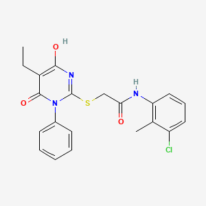 molecular formula C21H20ClN3O3S B6094748 N-(3-chloro-2-methylphenyl)-2-(5-ethyl-4-hydroxy-6-oxo-1-phenylpyrimidin-2-yl)sulfanylacetamide 