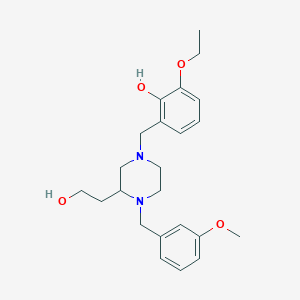 molecular formula C23H32N2O4 B6094764 2-ethoxy-6-{[3-(2-hydroxyethyl)-4-(3-methoxybenzyl)-1-piperazinyl]methyl}phenol 