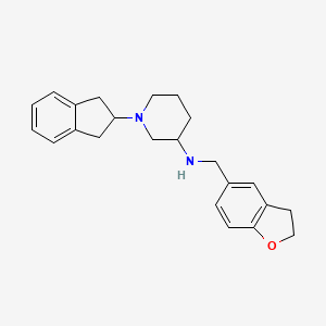 molecular formula C23H28N2O B6094830 N-(2,3-dihydro-1-benzofuran-5-ylmethyl)-1-(2,3-dihydro-1H-inden-2-yl)piperidin-3-amine 